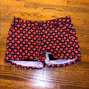 Macy’s blue and orange patterned shorts